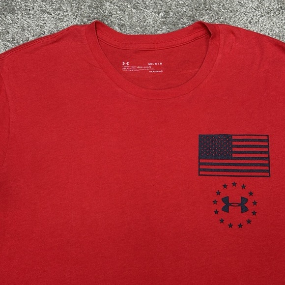 Under Armour United States Shirt Flag Double Sided graphic Adult Size M Mens red - Picture 1 of 7